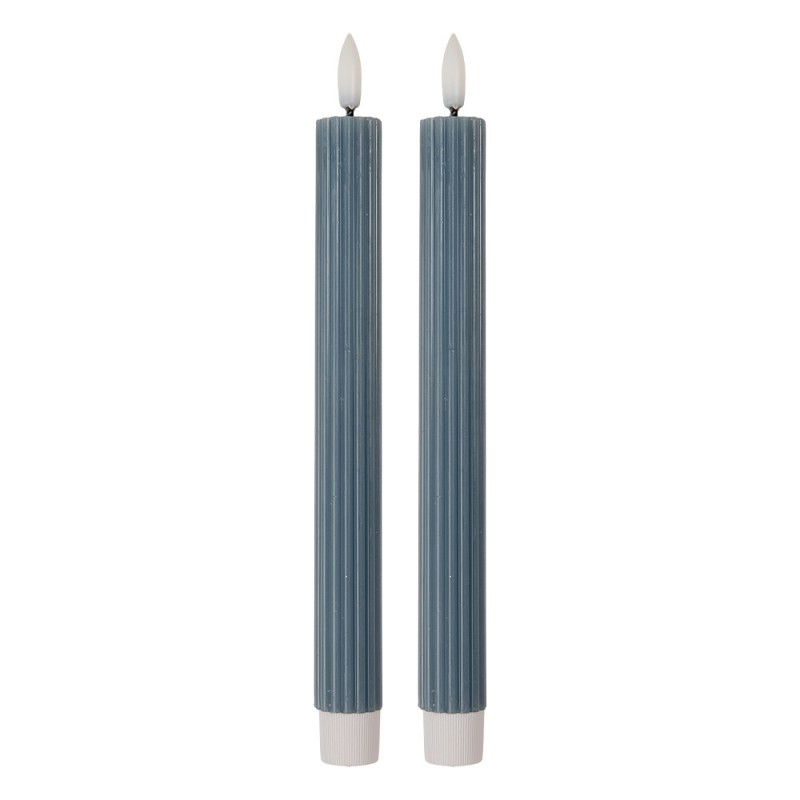 Velas LED juego de 2 Ø 2x25 cm · azul — La Reineta