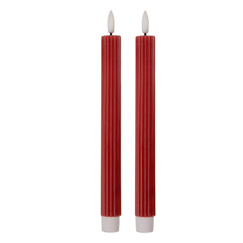 Velas LED juego de 2 Ø 2x25 cm · rojo — La Reineta