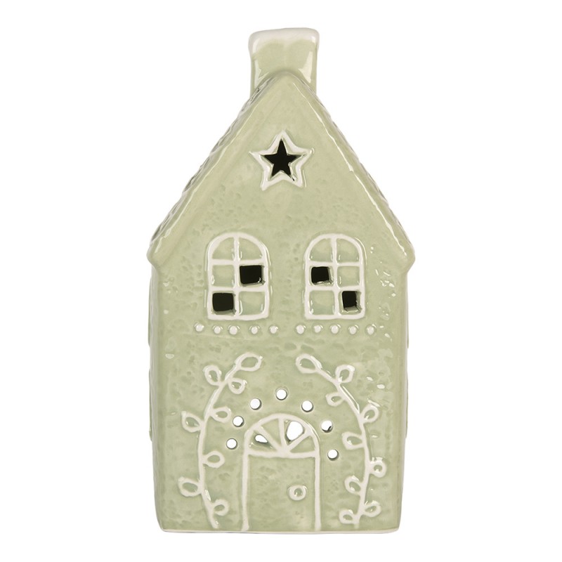 Portavelas casita 11x9x21 cm · casita, verde — La Reineta