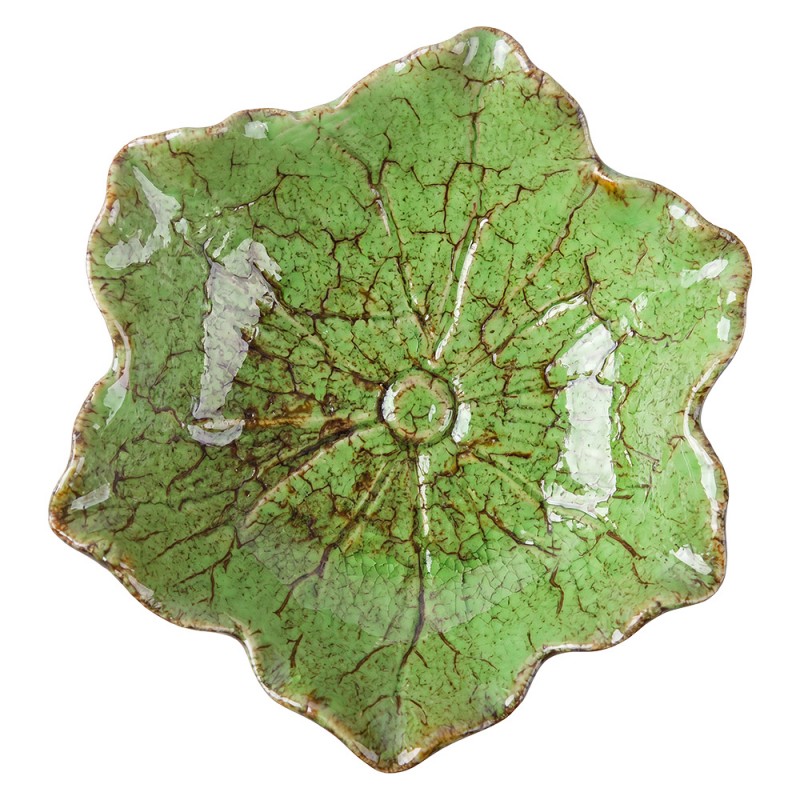 Bol decorativo flor Ø 18x5 cm · flores, verde — La Reineta
