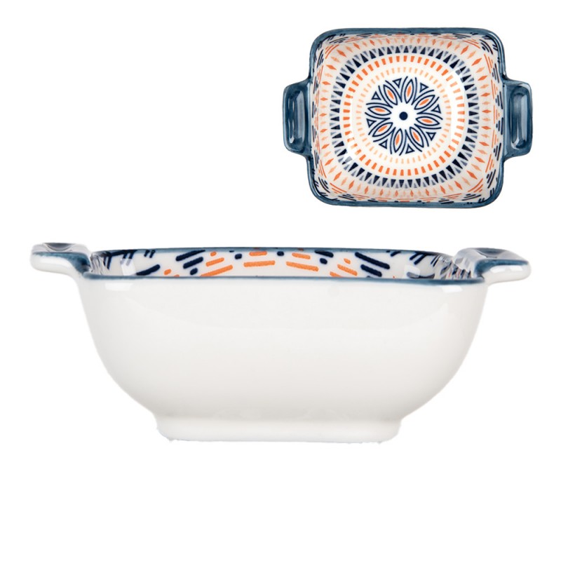 Bol 11x8x4 cm / 75 ml · blanco y azul — La Reineta
