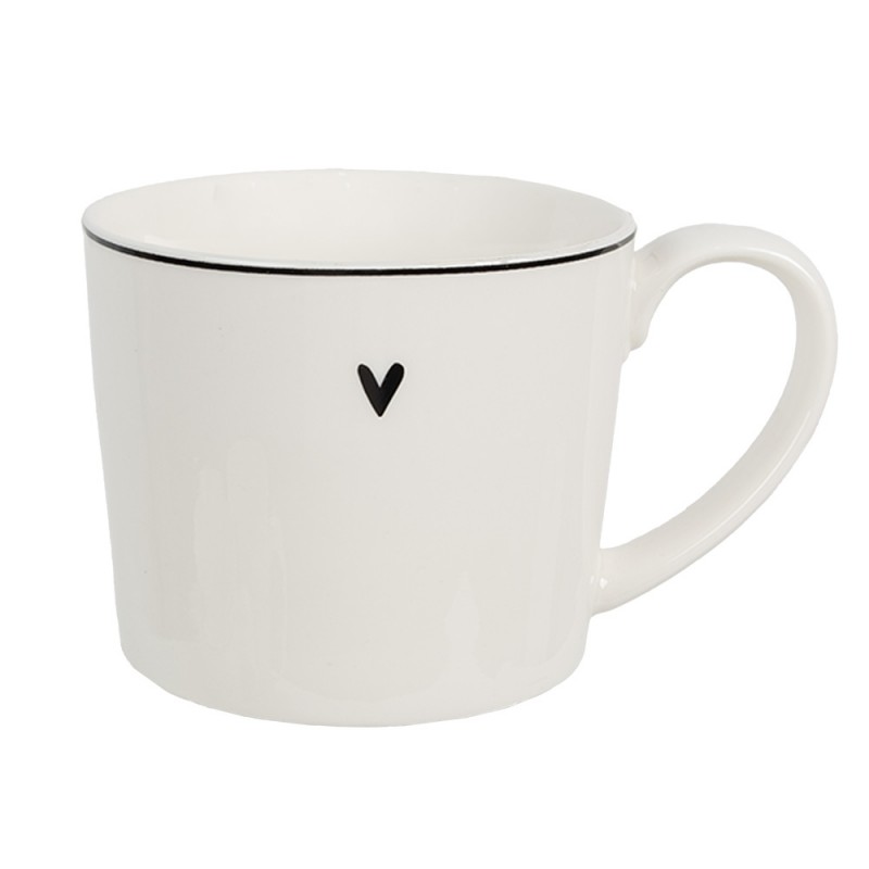 Taza 12x8x7 cm / 275 ml · corazón, blanco de cerámica — La Reineta