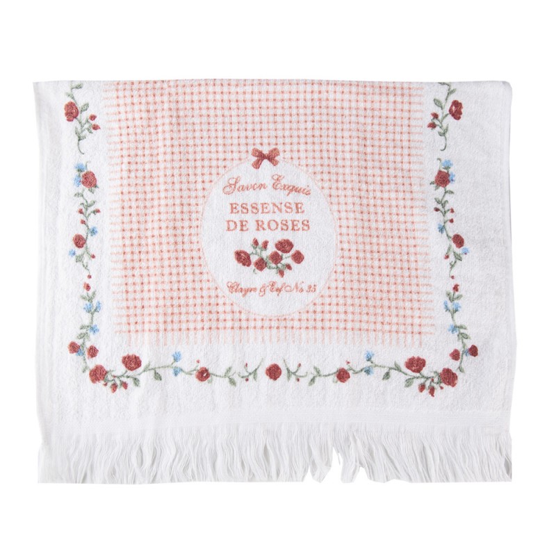 Toalla de invitados 40x66 cm · rosas, blanco y verde — La Reineta