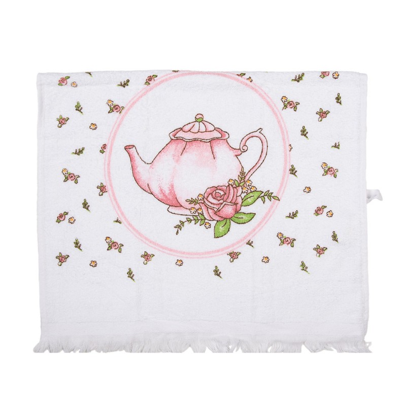 Toalla de invitados 40x66 cm · rosas, blanco — La Reineta