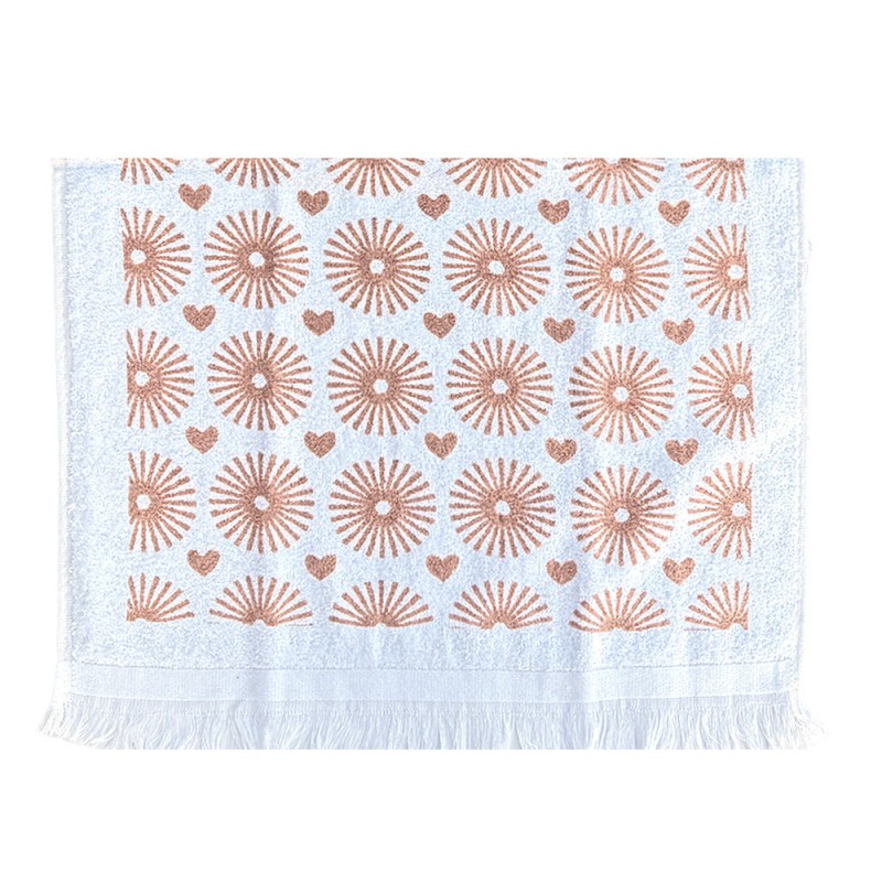 Toalla de invitados 40x66 cm · corazones, blanco — La Reineta