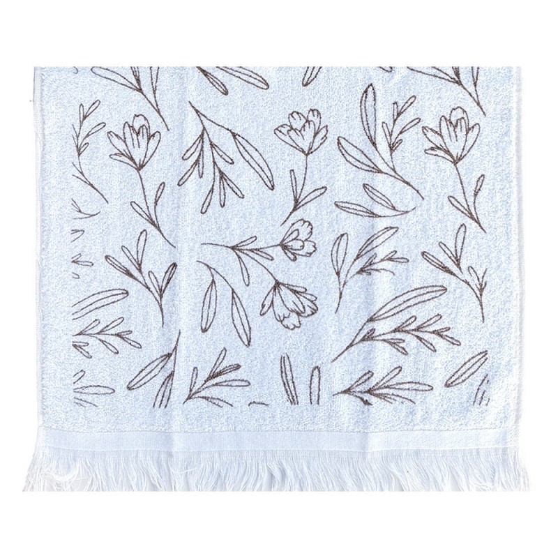 Toalla de invitados 40x66 cm · flores, blanco — La Reineta