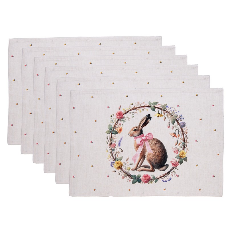 Mantel individual juego de 6, 48x33 cm · beige — La Reineta