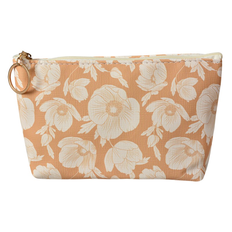 Neceser 21x5x13 cm · flores, beige — La Reineta