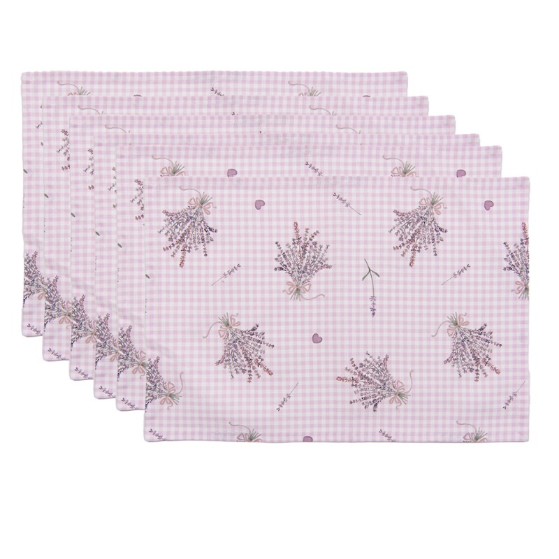 Mantel individual juego de 6, 48x33 cm · lavanda, morado y blanco — La Reineta
