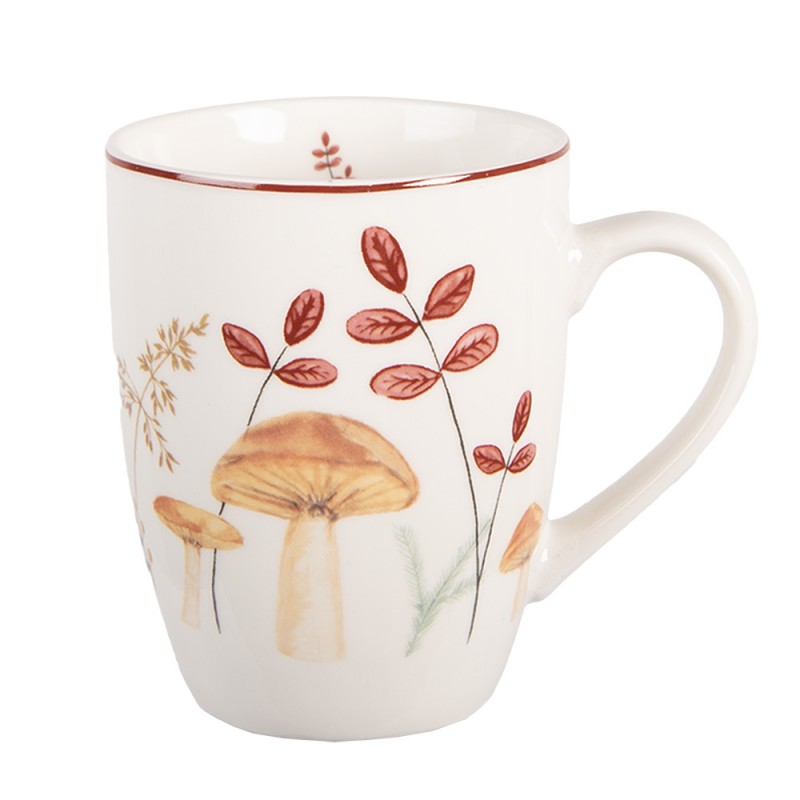 Taza 12x8x10 cm / 350 ml · setas, beige — La Reineta