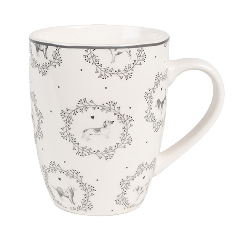Taza 12x8x10 cm / 325 ml · perros, blanco y gris — La Reineta