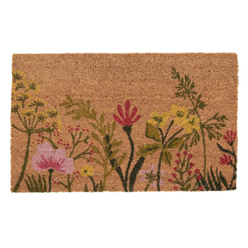 Felpudo 75x45x1 cm · flores, marrón — La Reineta