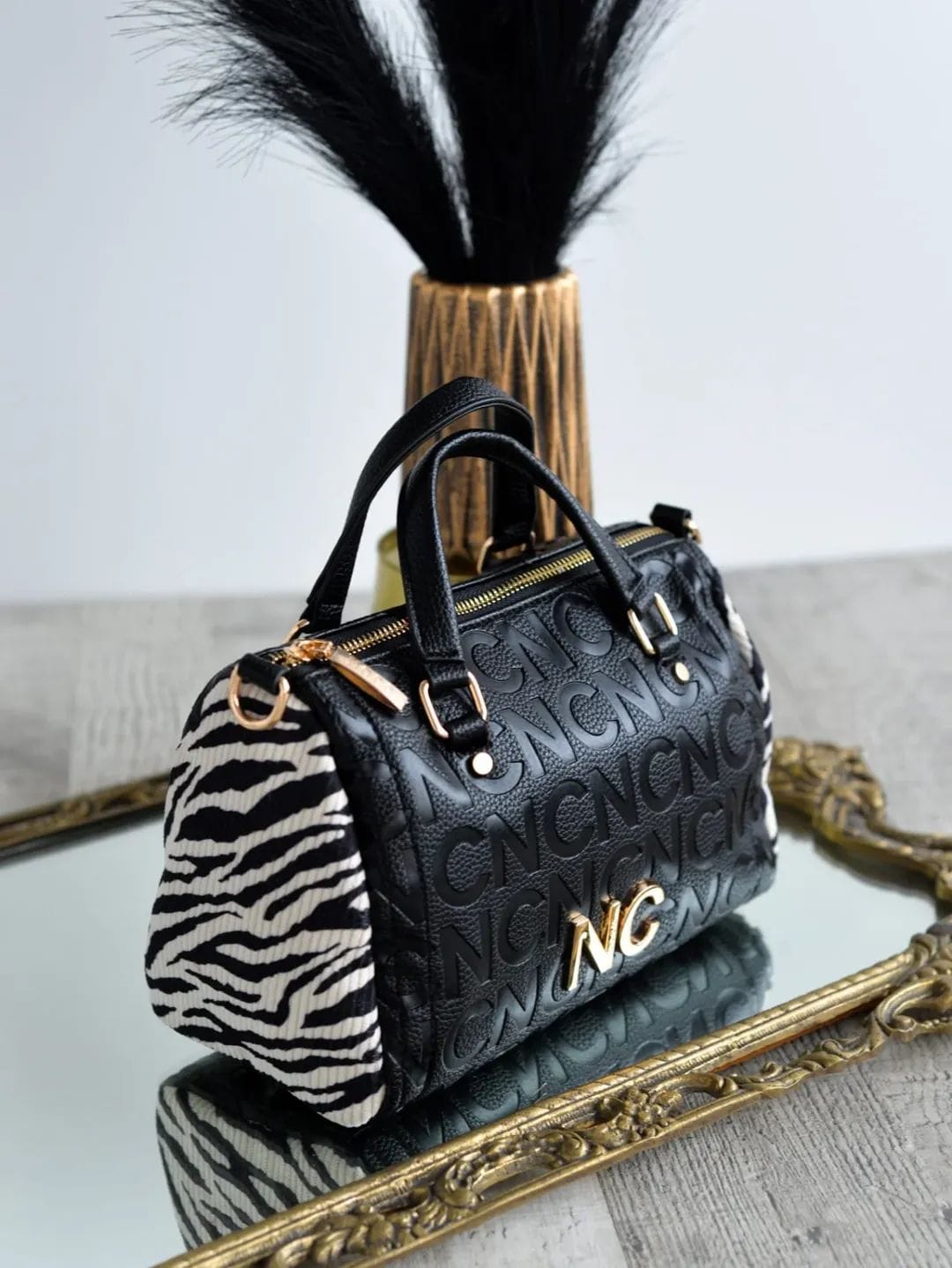 Bolso Bowling print de cebra — Noco